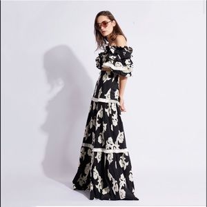 ALEXIS Surrey Embroidered Tiered Maxi Skirt